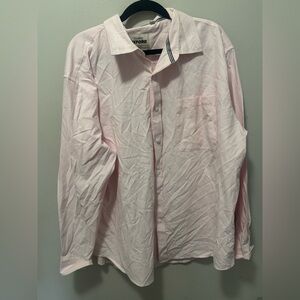 Classic Oxford Light Pink Button-Down Shirt | Size 3XL | Contrast Trim Collar